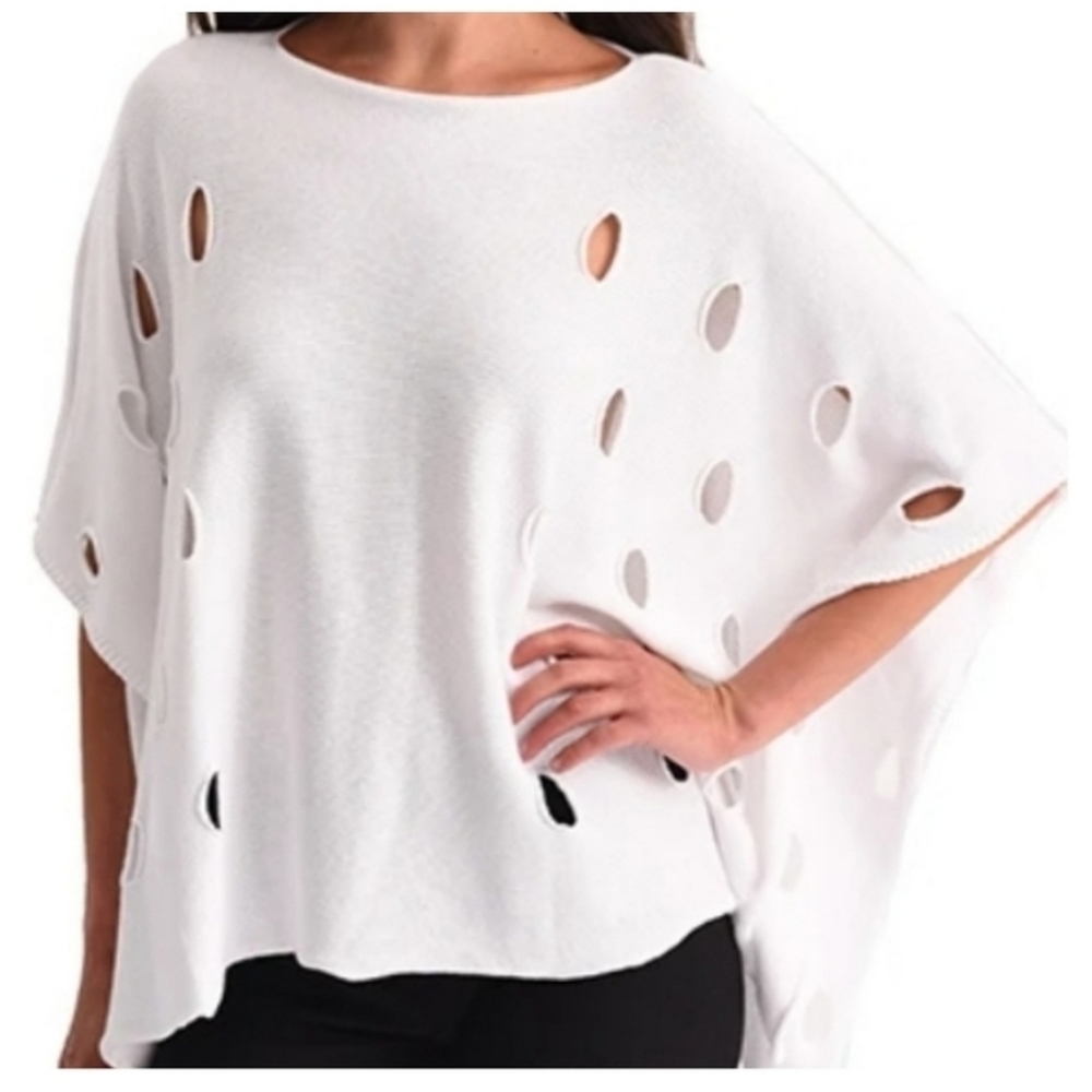 Angel Apparel Cut Out Poncho Lightweight Knit